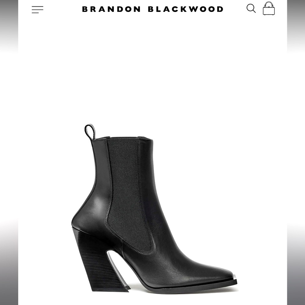 BRANDON BLACKWOOD Ani Chelsea Boot in Black Leather